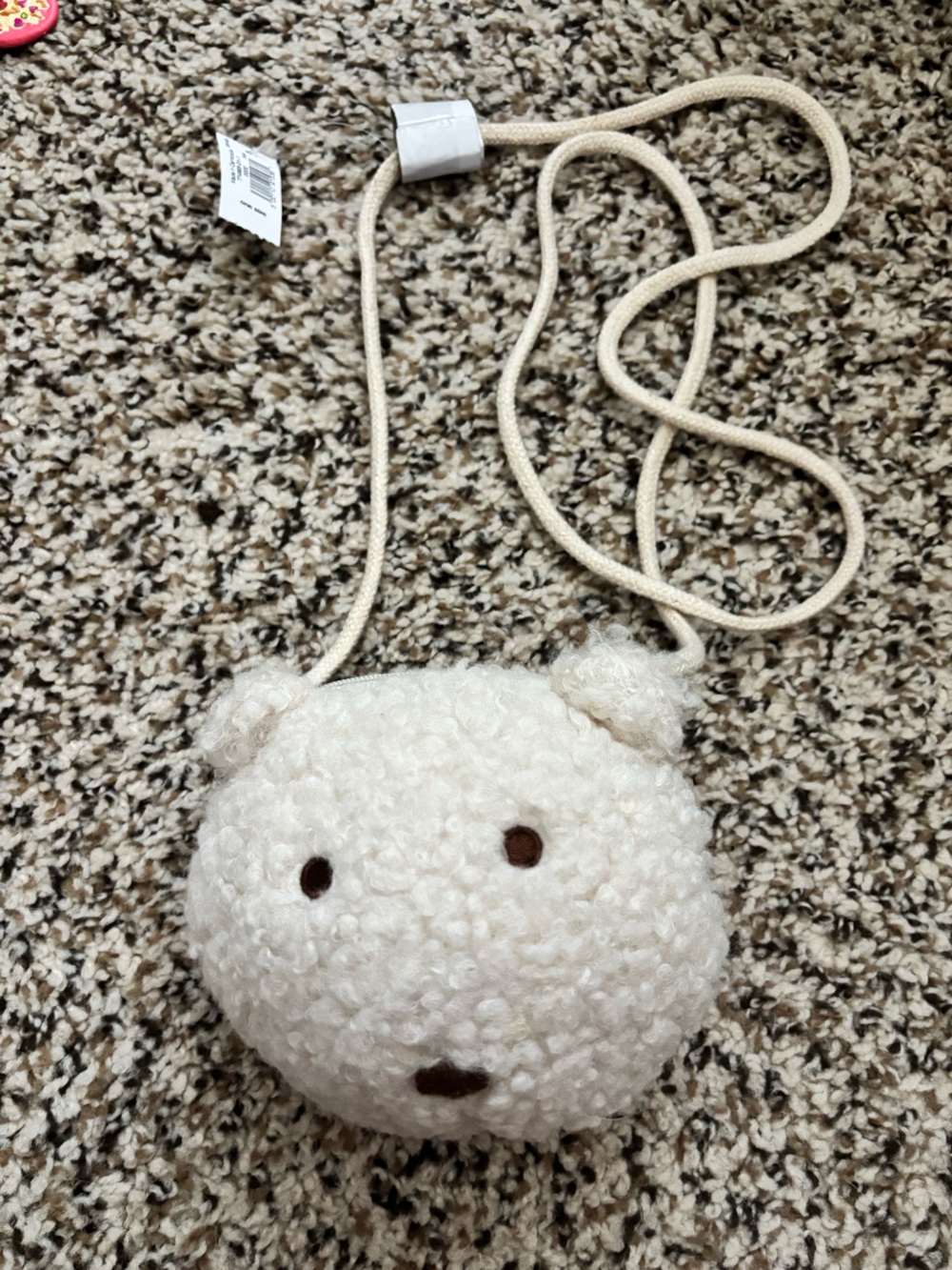 GAP Cream Sherpa Bear Crossbody Pet Toy Bag